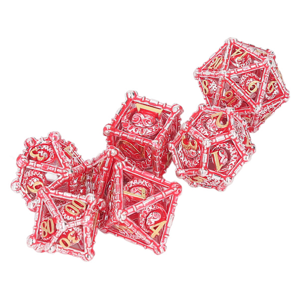 7 stk. polyhedral metal terninger udskæring håndværk polyhedral stærk balance bærbar til fest