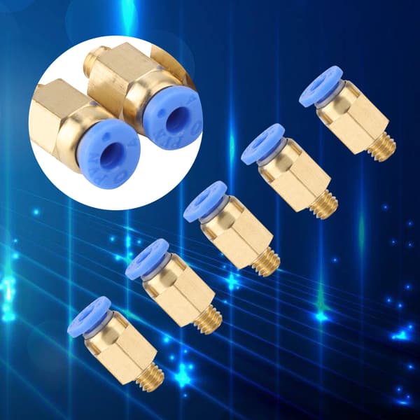5 stk. 3D Printer Tilbehør PC4-M6 Lige igennem Pneumatisk Samling Ydre Diameter 4MM