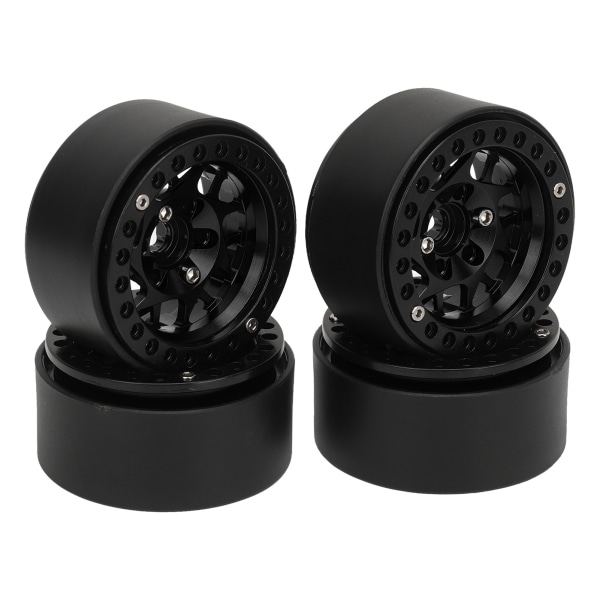 4kpl Rc Crawler Rims Universal alumiiniseos 1.9in RC Beadlock Wheel Vanteet mallille SCX10 II Black
