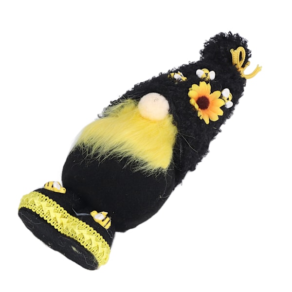 Ansiktslös docka Delikat söt maskot plysch gnom med gul solros blomma gnom docka för påsk bröllop födelsedag svart