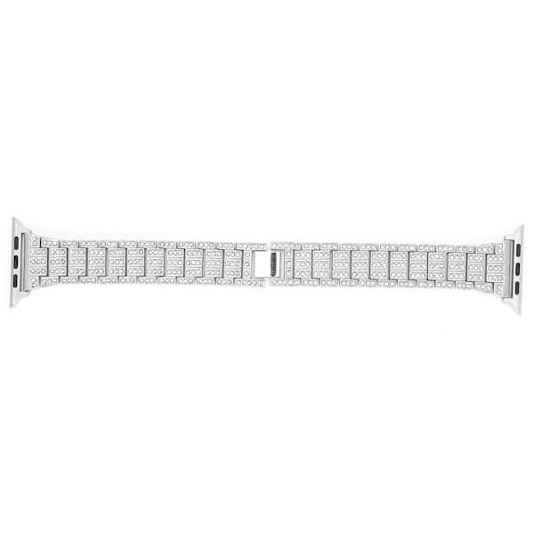 Metallurrem 5-rader rhinestones-pigger erstatningsklokkerem Passer for IOS-klokke 42 mm / 44 mm sølv