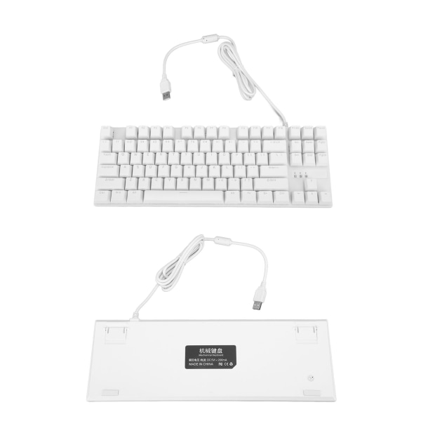 87 nøkler Mekanisk tastatur Blå bryter Ergonomisk design Responsivt profesjonelt kablet spilltastatur for bærbar PC