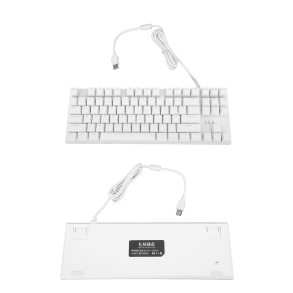 87 nøkler Mekanisk tastatur Blå bryter Ergonomisk design Responsivt profesjonelt kablet spilltastatur for bærbar PC