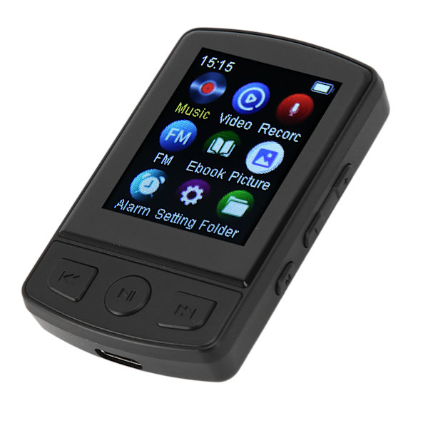 Clip MP3-spelare MP4-spelare Bluetooth 5,2 1,77 tums färgskärm Bärbar bärbar musikspelare med FM-inspelning Elektrisk bok Inget minne