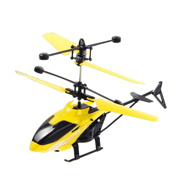 Kaukosäädinhelikopteri induktiohover RC-helikopteri valon pudotuksenkestävällä ladattavalla lentokoneen keltaisella