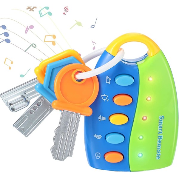 Smart Musical Car Key Toy with Lights - Fun and Educational Travel Game Toy (Battery Not Included)