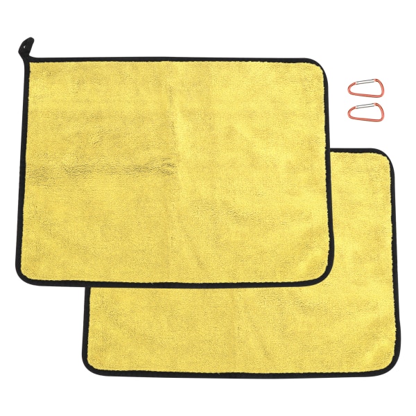Bomuldsfiskehåndklæde fortykkelse Vandabsorption Dobbeltsidet farvehåndklæde fisketilbehør (gul grå)