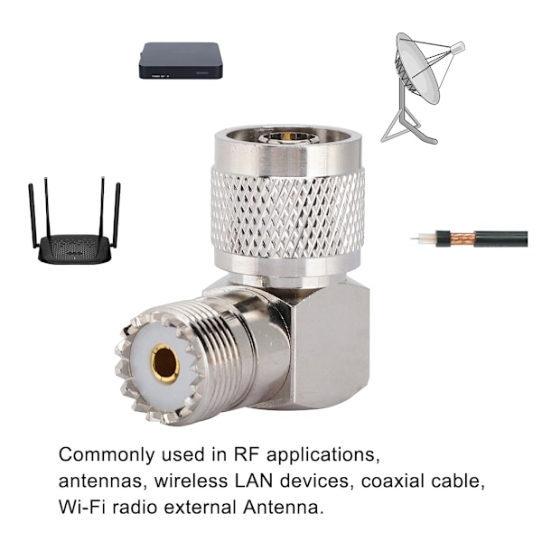 N hann til M hunn rettvinklet koaksialadapter antenneadapter for UHF-kontakt