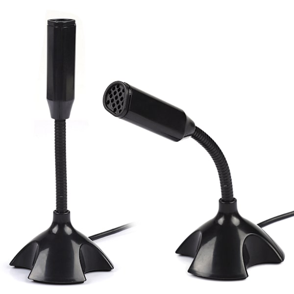Minikondensator USB 2.0 Mikrofon Fleksibel Desktop Stand Mic til PC Laptop