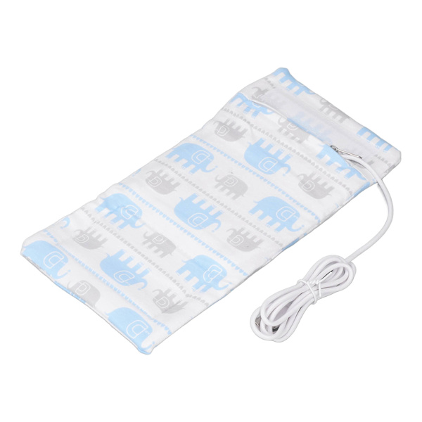 Reisemelkvarmerpose USB bærbar kompakt glidelås termostat babyflaskevarmerpose for utendørs elefant