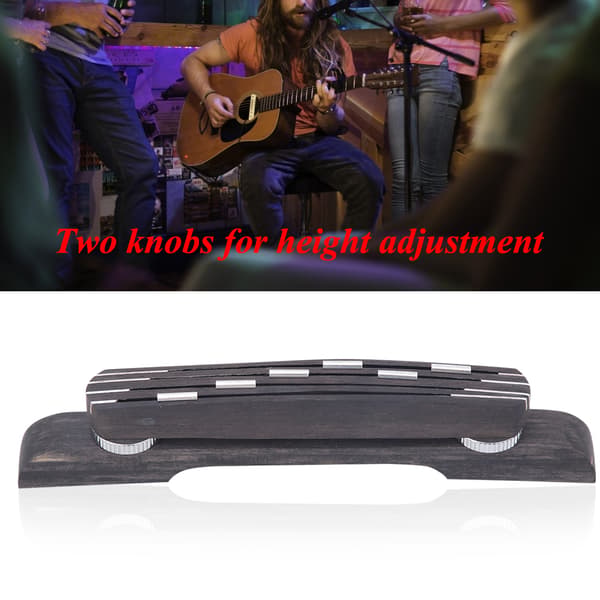 GO104 Ebenholts Gitarrstall Jazzgitarrtillbehör med 6-punkts justerbar höjd 21~26mm