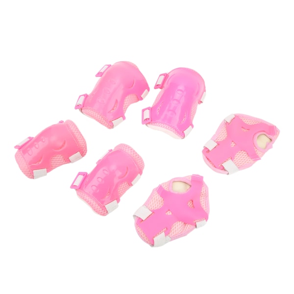 6 stk./sæt rulleskøjtebeskyttende tøj Justerbar knæalbue håndfladebeskyttere til 6-18 år Pink