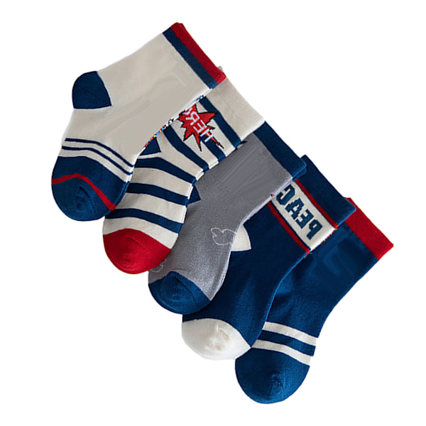 Toddler Crew Socks med Cartoonfigurer - Kammat Bomull Mjuka Elastiska Andningsbara Barn Högstrumpor för Vår Höst M 25 till 28 EU Storlek för 3 till 5 År Gammal