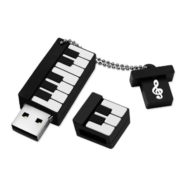Sød klaverformet USB-flashdrev 16 GB - drejenøgler, tegneseriedesign, perfekt til studerende og børn