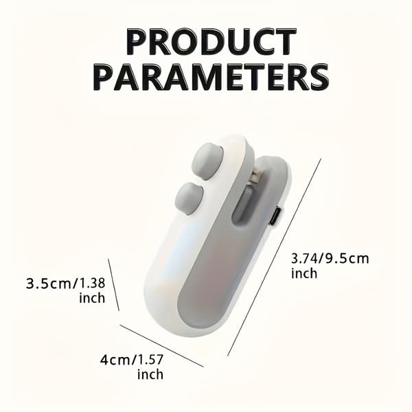 USB-genopladelig madposeforsegler, Bærbar, Magnetisk base, Halvautomatisk, Chips/Snacks/Kaffe Blå