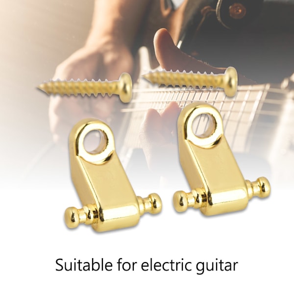 2PCS Roller String Tree Retainer med skruvtillbehör för elgitarrbas (guld)
