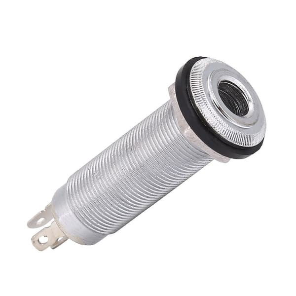 Gevind Cylinder Output Jack Stik Stikforbindelse 1/4 tomme til Elektrisk Guitar Bas Sølv