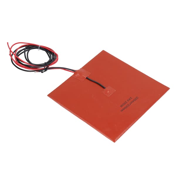 Silikonvarmeplate Varmematte 180℃ 200x200mm 200W Tilbehør til 3D-printer Varmbed DC24V