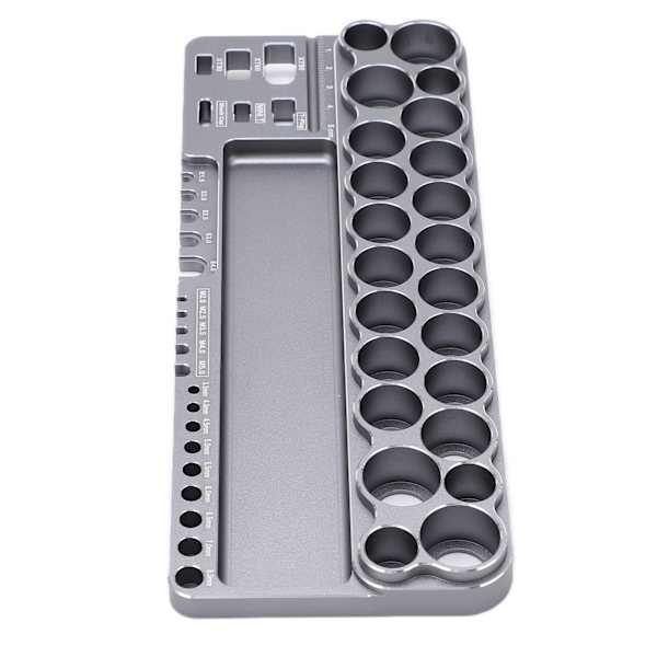 RC Verktygsförvaringsställ Aluminiumlegering RC Skruvmejsel Sax Verktygssats Organizer med Fästhål Grå