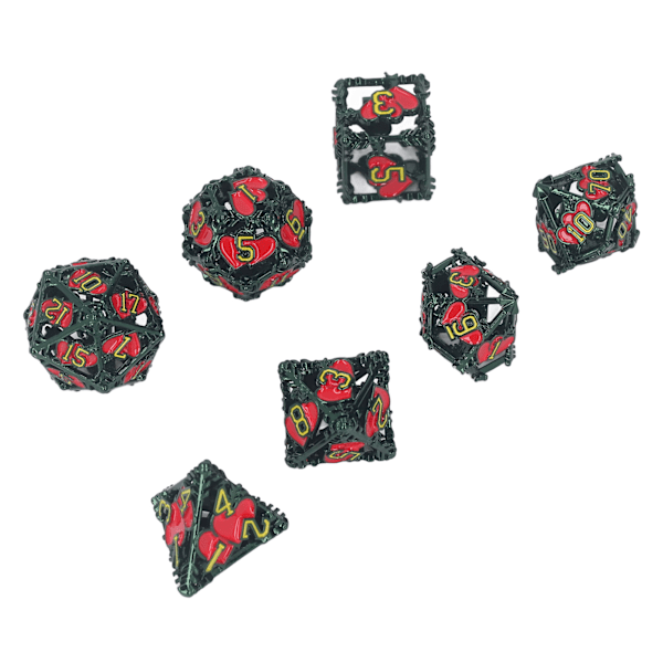 7 stk. polyhedral terningesæt til voksne, julefest, sjovt brætspil, metalterninger til rollespil