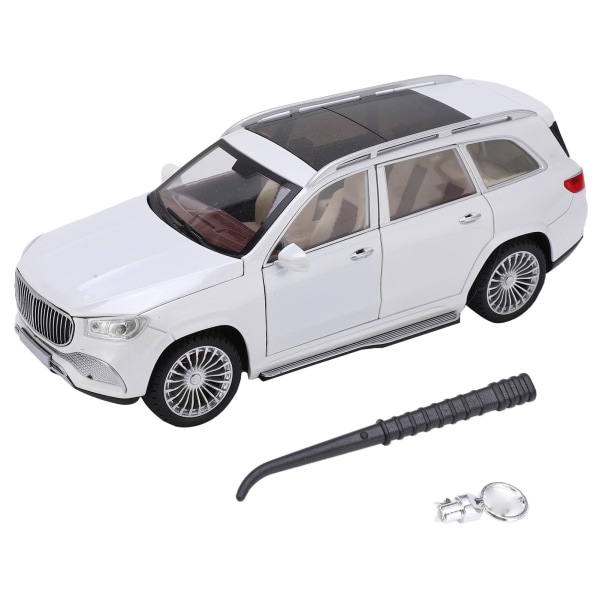 1/24 modelbiler legeret diecast SUV model billegetøj med lyd og lys til børn Legetøj Collection White