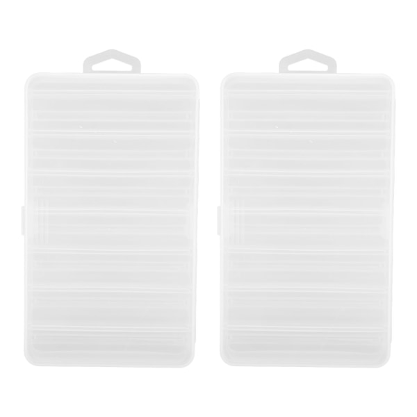 2 STK Fiskelokke Grejæske Plast Gennemsigtig Synlig Fiskelokke Agn Blæksprutte Jig Kroge Tilbehør Opbevaringskasse Container til Udendørs