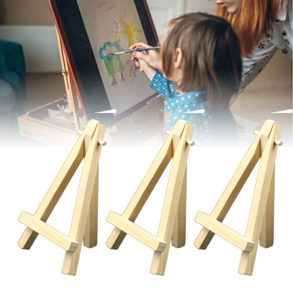 5 stk 5 tommer mini display træ staffeli trekantet støtte bærbar mini træ kunstner staffeli til bryllupsfester
