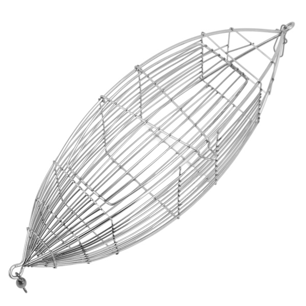 Fiskekrog i rustfrit stål, lokkekurv, karpefiskefælde, kurvefoderholder til rejer, krabber, fisk, agn XXL