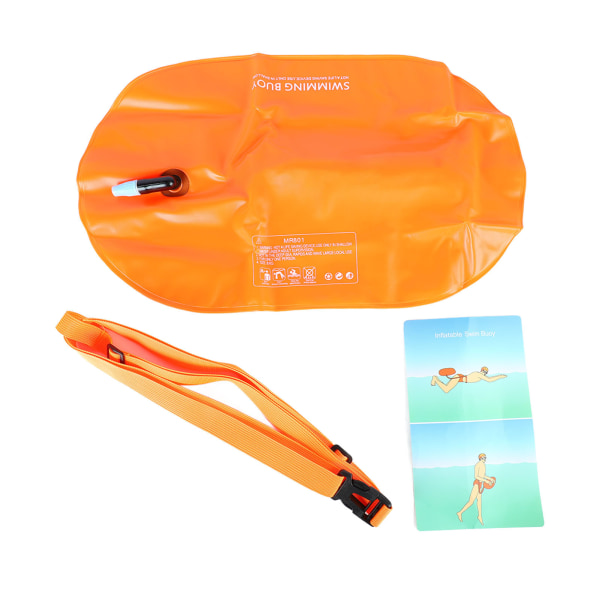 Svømmebøye Åpent vann Sikkerhet Svømming Livreddende Drift Bag for Svømmetrening Snorkling Vitality Orange