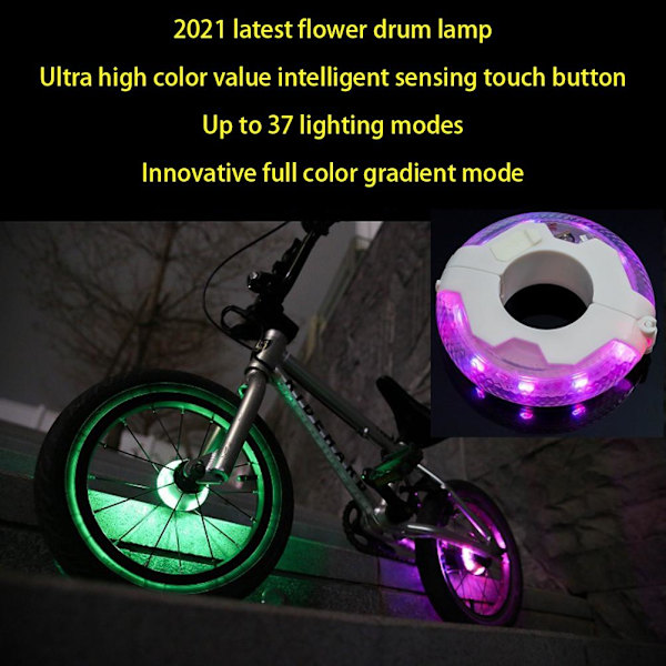Barnskoter LED-ljus USB Uppladdningsbart 12 färger 37 ljuslägen Vattentät Smart Sensor Hub Light