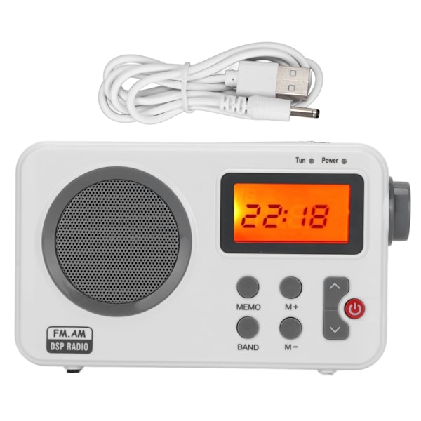 LCD Radio Kannettava AM FM Subwoofer HIFI Radio Tukee Näyttötaajuuskelloa Taustavalotoiminnolla