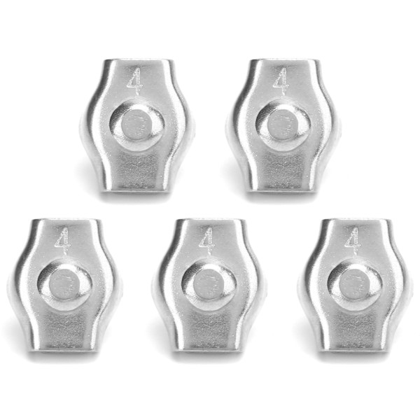 5 st repklämma Simplex rostfritt stål Fixeringsklämma för marin hårdvara för lyftmaskiner 4 mm/0,16 tum