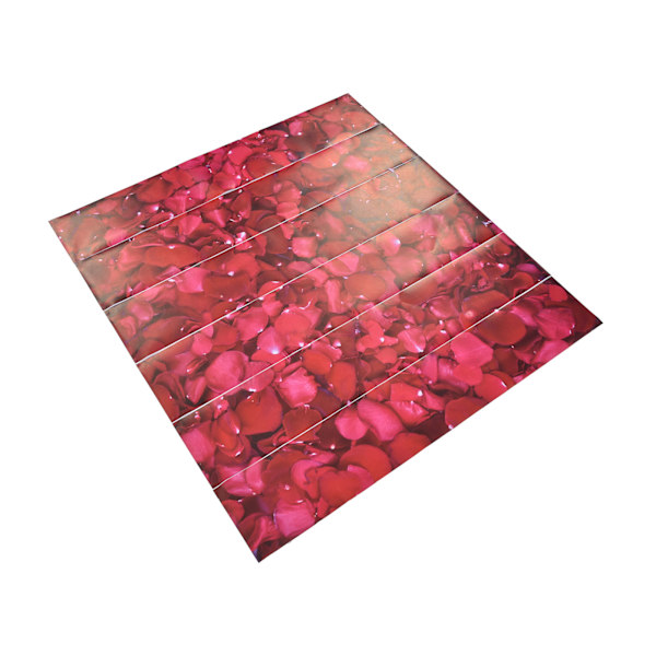 6PCS 100x18cm 3D Trappdekal Ros Blomma Självhäftande Väggdekal Vattentät Kakel Trappdekal för Alla Hjärtans Dag