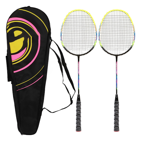 1 Par Grön Badmintonracket Set - Trendigt, Lätt, Bekvämt Grepp, Halksäkert