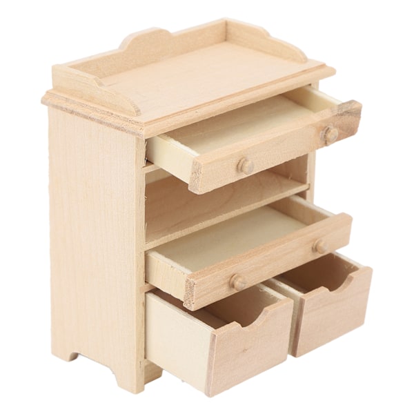 Mini Byråmodell 1:12 Dockhus Massivt Trä Möbel Hängande DIY Miniatyr Dekoration Leksak