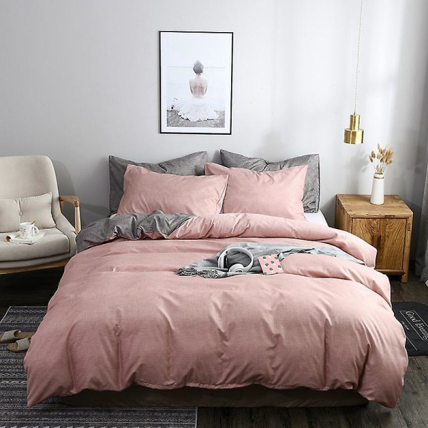 Dusty Pink Quilt Cover och Örngott Set - 260x230cm