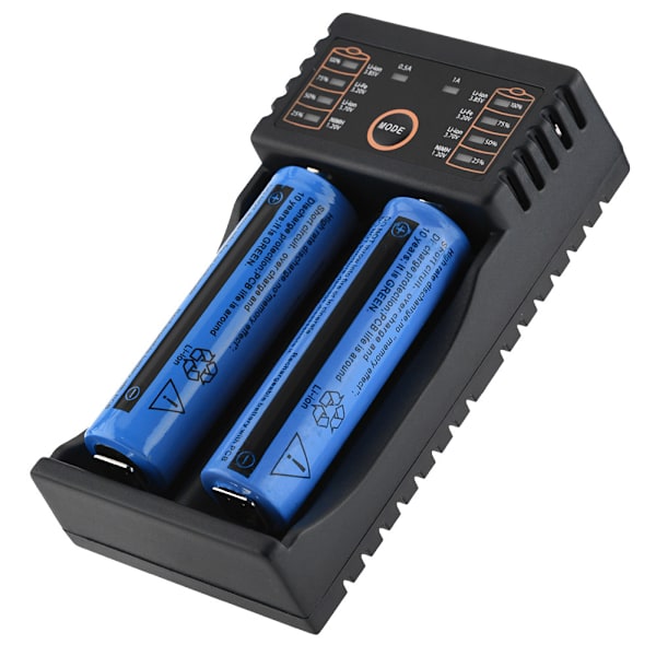 Liitokala Lii-202 USB-batterilader for 18650 / 18490 / 18350 / 17670 / 17500 / 16340(RCR123)