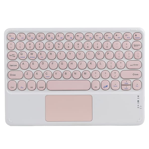 Bluetooth Tastatur Touchpad Rund Tastehætte Ergonomisk Design Stabil Forbindelse 10in Pink