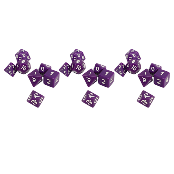 21st multi set Vattentätt Säkert Praktiskt Pussel Bordsspel Polyhedral Tärningssats Lila