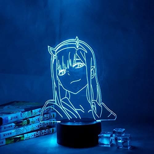Anime LED-lampe nattlampe illusjonslampe zero two figura la