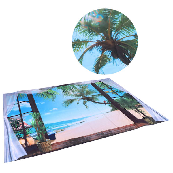 Fönster Strandlandskap Mönster Gobeläng Vägg Hängande för Vardagsrum Sovrum Konst Dekor 150x150cm