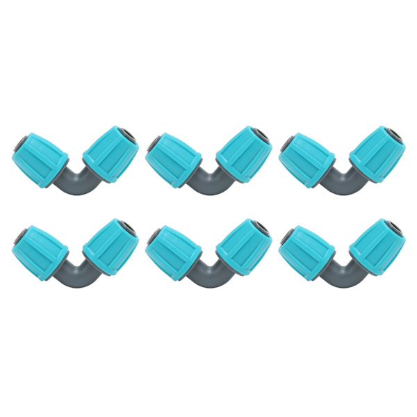 10 stk. 16mm låsebarbed-stik PE 90° albue slangeforbindelse have landbrugs drypvanding fittings