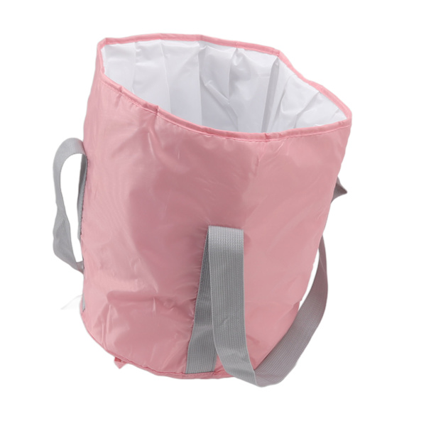 Hopfällbar fotbalja i polyester, dubbelskiktad hopfällbar campinghink med förvaringsväska för utomhusbruk, rosa
