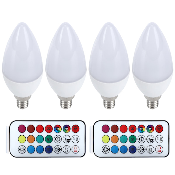 3W RGB fargeskiftende stearinlys pære med fjernkontroll for hjemmedekorasjon 85265V(E14 RGbPure White 6000K)