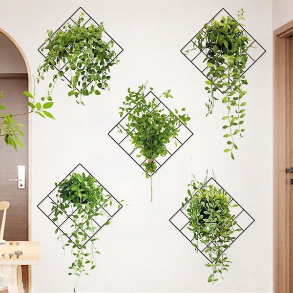 Veggdekor med grønne blader - 3D planteveggklistremerker