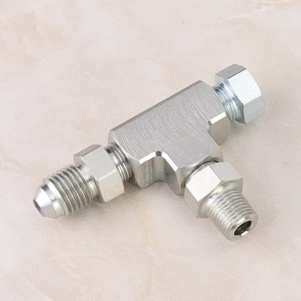 Adapterkoppling T-rör 3-vägs 1/8\" NPT till 4AN & plugg block oljematning trycksensor