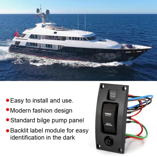ON OFF Deluxe LED Vippebryter Lensepumpe Bryterpanel Strømbryter
