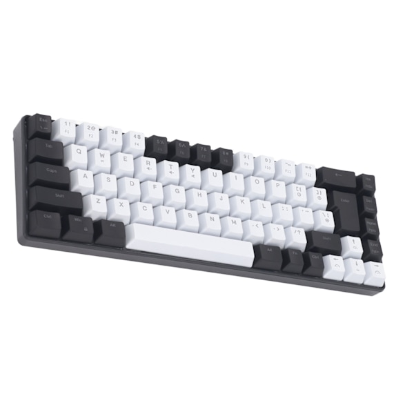 Membran Gaming Keyboard 68 Taster RGB Bakgrunnsbelyst Ergonomisk USB-grensesnitt Datatastatur for Win System Office Family Svart Hvit