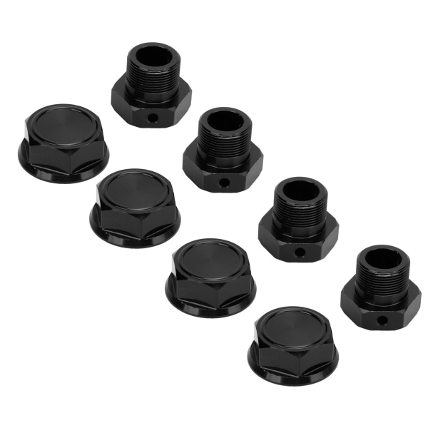 4st RC Hex Hex Hubs Set Professionell aluminiumlegering Dammtät RC Hex set för RC Biltillbehör Svart