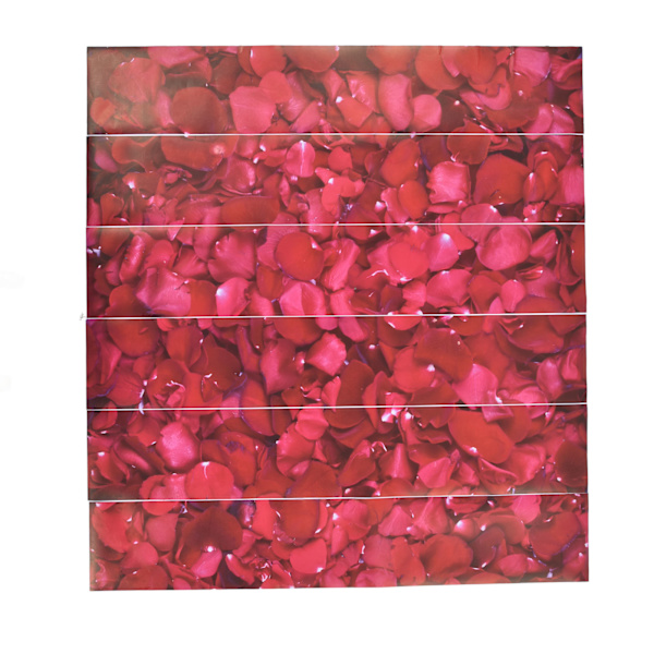 6PCS 100x18cm 3D Trappdekal Ros Blomma Självhäftande Väggdekal Vattentät Kakel Trappdekal för Alla Hjärtans Dag